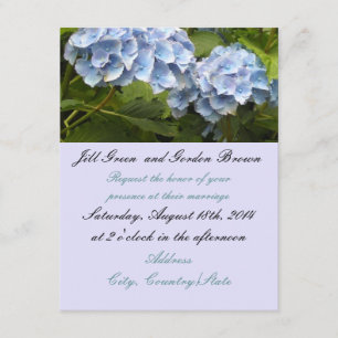 Convite para Casamento de Hydrangea Azul Elegante