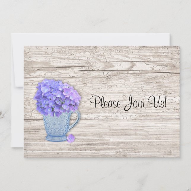 Convite para Casamento de Hydrangea Country (Frente)