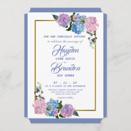 Convite para Casamento de Hydrangea Elegante