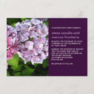 Convite para Casamento de Hydrangea Roxo
