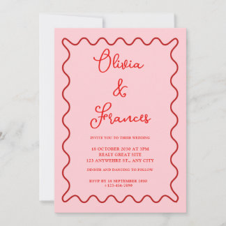Convite para casamento de imagens onduladas do Arc