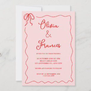 Convite para casamento de imagens onduladas do Arc