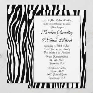 Convite para Casamento de Impressão de Zebra