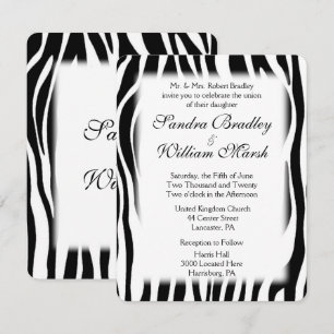 Convite para Casamento de Impressão de Zebra