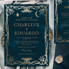 Convite para Casamento de Ivy Dourado Medieval do 