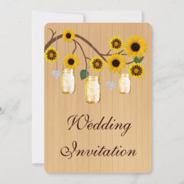 Convite para Casamento de Jar Mason Amarelo Russo