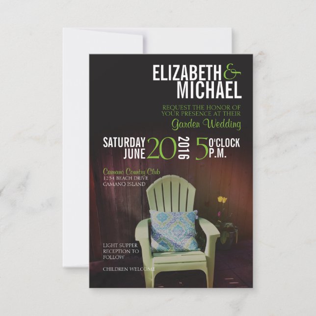 Convite para Casamento de Jardim (Frente)