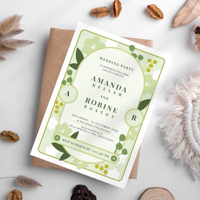 Convite para Casamento de Jardim Botânico Verde (Criador carregado)