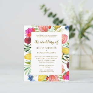 Convite para Casamento de Jardim de Aquarela Na mo