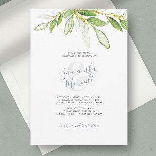 Convite para Casamento de Jardim de Folhas Botânic