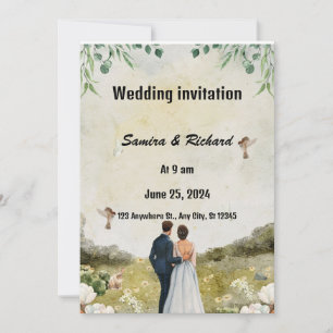 Convite para Casamento de Jardim Elegante"