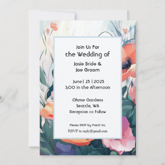 Convite para casamento de jardim entonado
