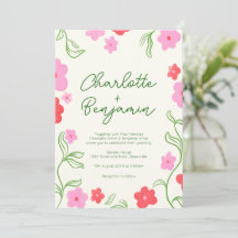 Convite para Casamento de Jardim Floral Bonito e B