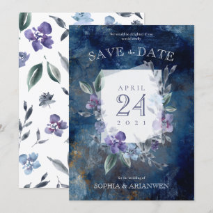 Convite para Casamento de Jardim Floral Dusty Purp