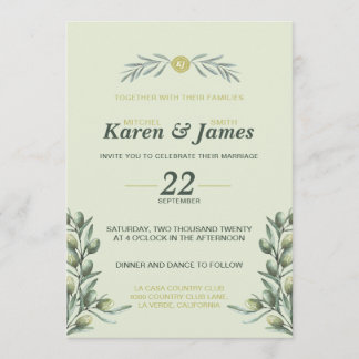 Convite para Casamento de Jardim Oleícola Tuscan