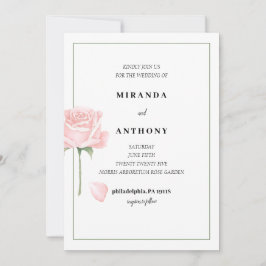 Convite para Casamento de Jardim rosa