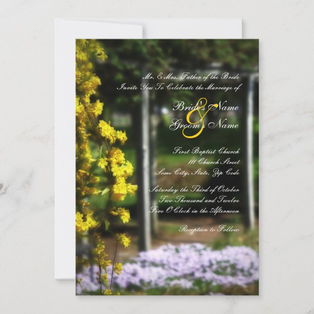 Convite para Casamento de Jardim Secreto (Frente)
