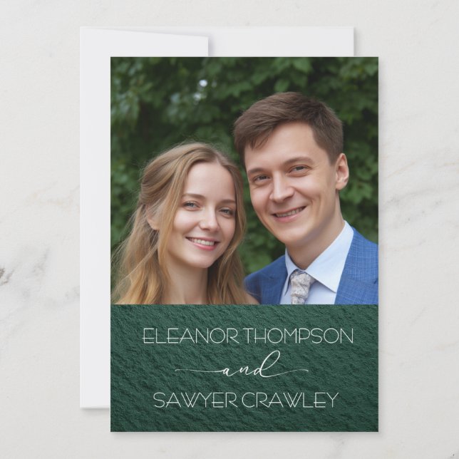 Convite para Casamento de Jardim Verde Esbusto (Verso)