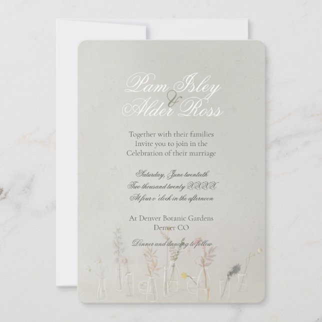 Convite para Casamento de Jars Boho (Frente)