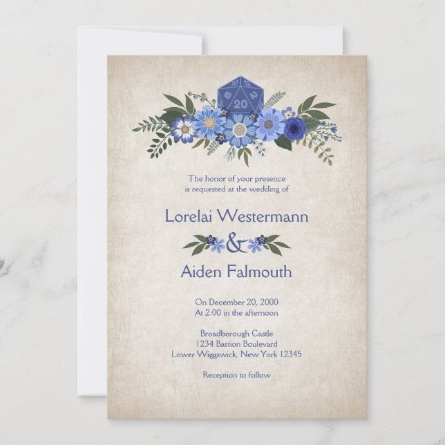 Convite para Casamento de Jogadores de Dice RPG (Frente)