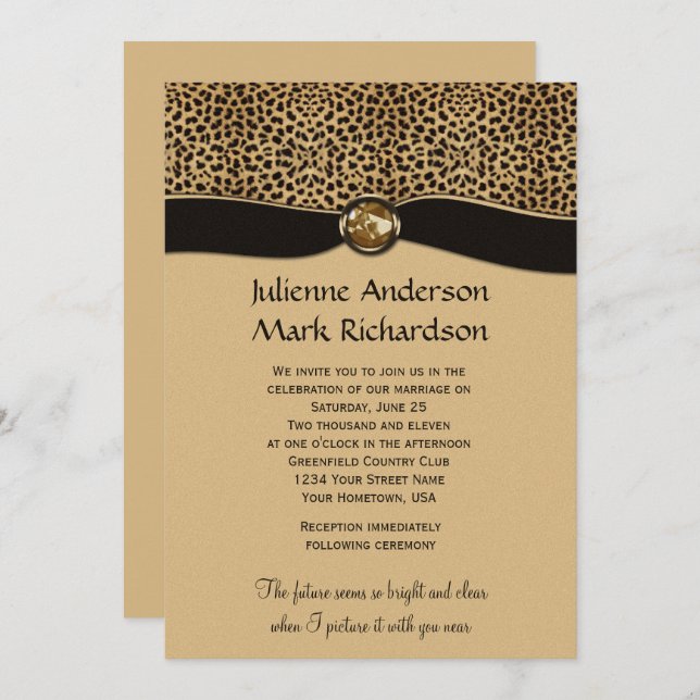 Convite para Casamento de Joias de FAUX FAUX (Frente/Verso)