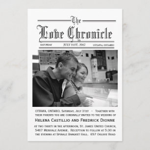 Convite para Casamento de Jornais com Foto