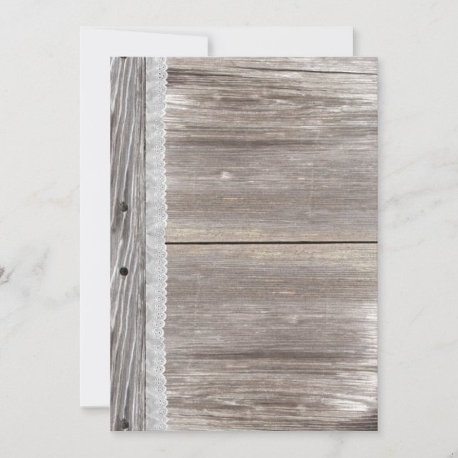 Convite para Casamento de Lace Barn Wood (Frente)