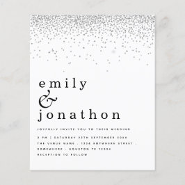 Convite para Casamento de Lata Silver Mínima de Or