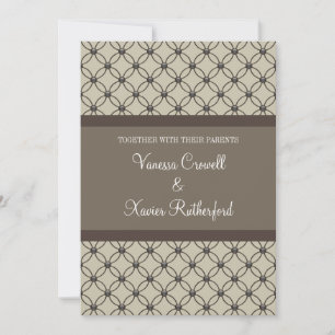 Convite para Casamento de Lattice de Rico bege