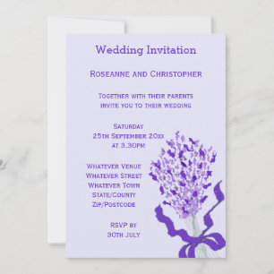 Convite para Casamento de Lavanda Escamudo