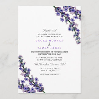 Convite para Casamento de Lavandas Elegante