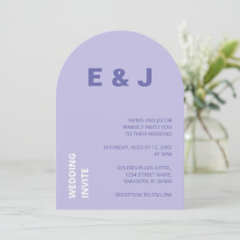 Convite para Casamento de Lavandas Roxo Moderno