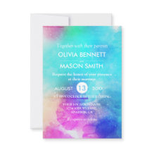 Convite para Casamento de Leaf de Cor D'Água Moder