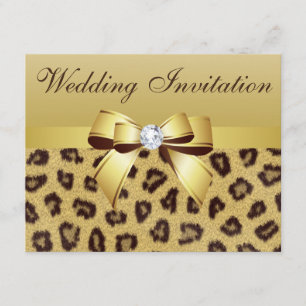 Convite para Casamento de Leopard, Arco e Diamond