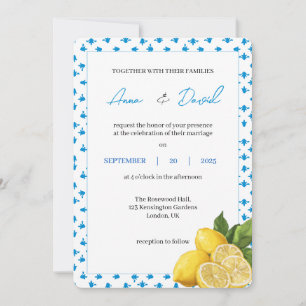 Convite para Casamento de Limão Moderno Citrus D