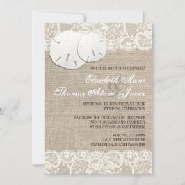 Convite para Casamento de Locais de Burlap, Rustic