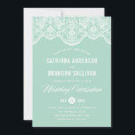 Convite para Casamento de Locais de Mint Brocade<br><div class="desc">Padrão de rendas de brocadas elegantes e caprichosas. Outras cores e itens correspondentes estão disponíveis.</div>