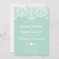 Convite para Casamento de Locais de Mint Brocade
