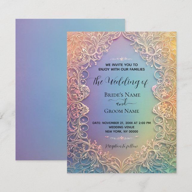 Convite para Casamento de Locais Delicados (Frente/Verso)