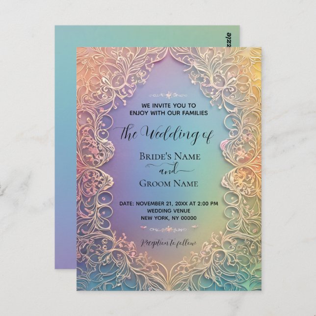 Convite para Casamento de Locais Delicados (Frente/Verso)