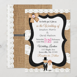 Convite para Casamento de Locais e Burlap