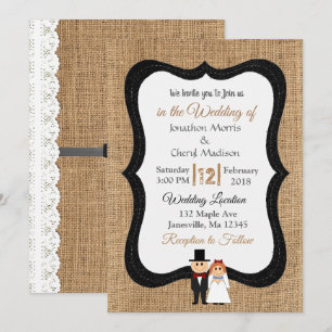 Convite para Casamento de Locais e Burlap