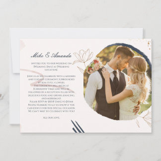Convite para Casamento de Locais Florais Modernos
