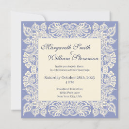 Convite para Casamento de Locais Florais Roxos