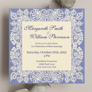 Convite para Casamento de Locais Florais Roxos