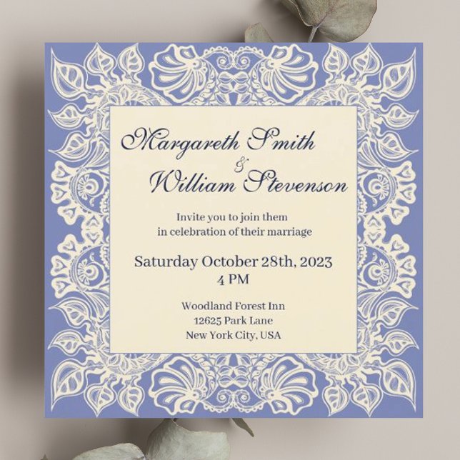 Convite para Casamento de Locais Florais Roxos (Criador carregado)