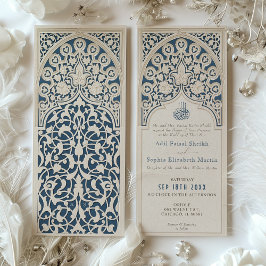 Convite para Casamento de Locais Islâmicos Azul de
