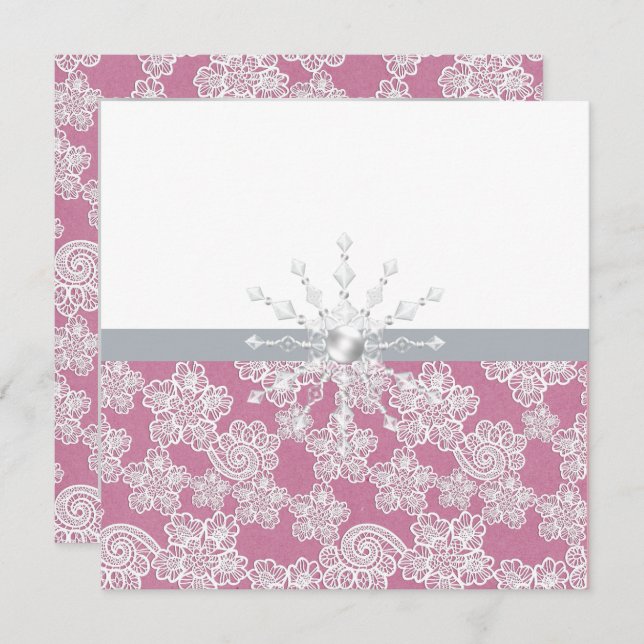 Convite para Casamento de Locais Rosa-Blush (Frente/Verso)