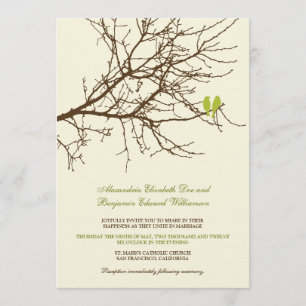 Convite para Casamento de Love Birds Branch (casta