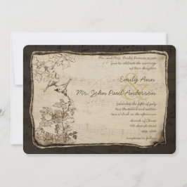 Convite Para Casamento De Lovebird Rustic Country